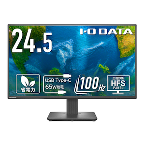 アイ・オー・データ機器｜I-O DATA｜液晶ディスプレイ(24.5型/HFS/FullHD 1920×1080/100Hz/5ms/HDMI/USB Type-C/VESA/5年保証)(ブラック)｜LCD-C251SHX