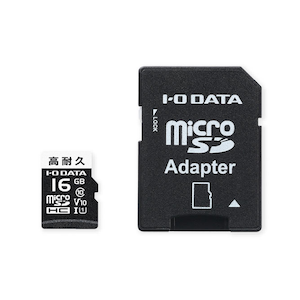 �A�C�I�[�f�[�^�bI-O DATA�b���ϋv Class 10�Ή� �h���C�u���R�[�_�[�pmicroSDHC�J�[�h 16GB�bMSD-DR16G/NC