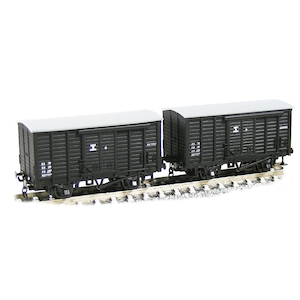 (N) 91010 木造有蓋車 ワ10343　2両セット(ネジ式連結器・連環連結器付)【限定】【在庫処分】
