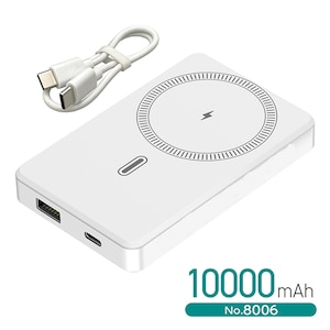 �勴�Y�Ɓb���ő̃��o�C���o�b�e���[10000mAh MagSafe�i�z���C�g�j�bNo.8006