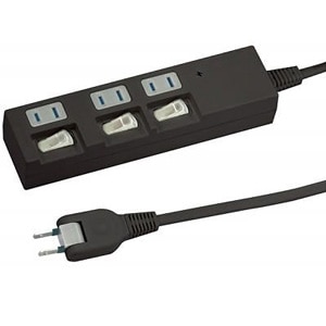 個別スイッチ付節電タップ（3個口 1m）黒 | ヤザワ