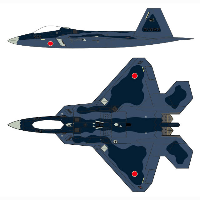 爆買い格安020 1/144 F-22J ラプター 洋上迷彩 仮想航空自衛隊 ＃551 第3飛行隊 兜武者 百里基地 完成品 完成品