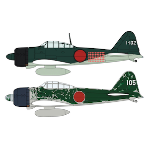 1/72 三菱 A6M2b/A6M3 零式艦上戦闘機 21型/22型 “ラバウルエース セット”【02437】