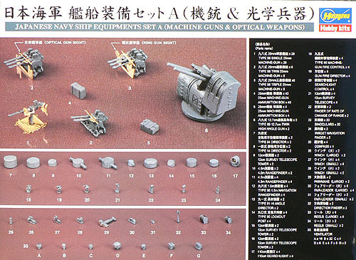 1/350 日本海軍 艦船装備セットA（機銃＆光学兵器）【QG18】 | Joshin 