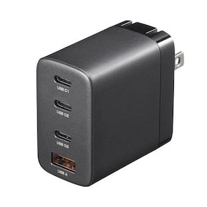 �T�����T�v���C�bUSB PD�Ή�AC�[�d�� PD65W�EC�~3+A�~1�i�u���b�N�j�bACA-PD107BK