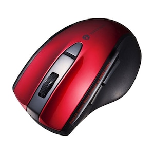 サンワサプライ｜Bluetooth ブルーLEDマウス 静音 5ボタン(レッド)｜MA-BTBL167R