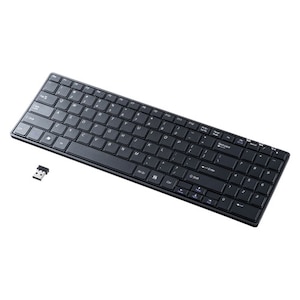 サンワサプライ｜2.4GHzワイヤレス スリムキーボード｜SKB-WLE2UBK