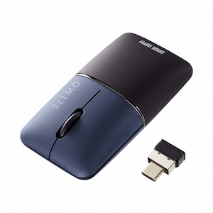 �T�����T�v���C�b�É�2.4GHz���C�����X�u���[LED�}�E�X SLIMO�i�[�d���EType-C�j�i�l�C�r�[�j�bMA-WCBS310NV