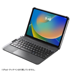 サンワサプライ｜10.9インチ iPad（第10世代・A16）専用 ケース付きキーボード タッチパッド内蔵 英語配列64キー｜SKB-BTIPAD3BK