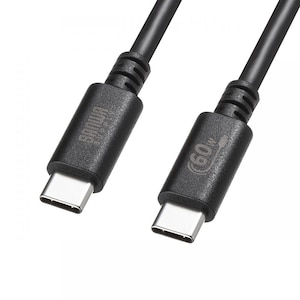 サンワサプライ｜USB 2.0 Type-Cケーブル（PD60Ｗ・3m・ブラック）｜KU-CCP6030BK