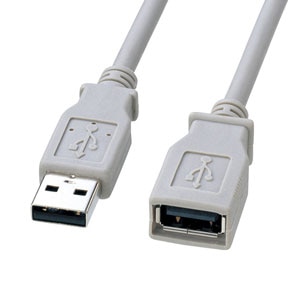 USB2.0対応エコUSB延長ケーブル（1.5m・ライトグレー）