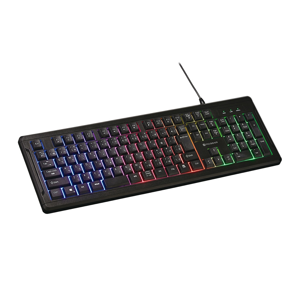 PCGEAR 有線USBゲーミングキーボード | オーム | PC-SKREX301-K