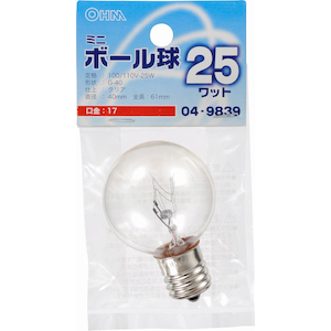 �I�[���b�~�j�d���@25W�@E17 �i�N���A�j�bLB-G4725-C