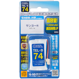 �I�[���b�[�d���j�b�P�����f�d�r 1200mAh�bTEL-B74