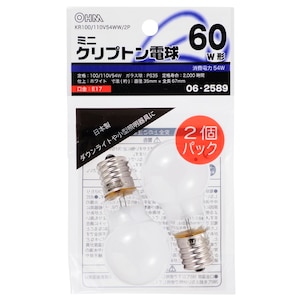 �I�[���b�~�j�N���v�g���� 60W�` E17 �z���C�g�y2�Z�b�g�z�bKR100/110V54WW/2P