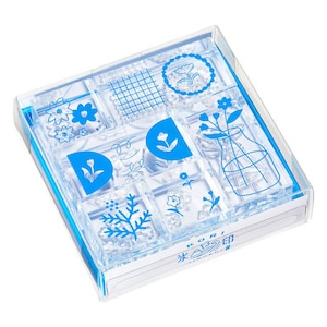 キングジム｜透明スタンプ「氷印」 フラワーセット（6個セット）｜CLSS-003