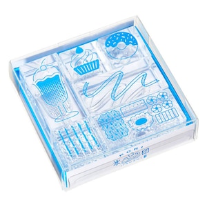 キングジム｜透明スタンプ「氷印」 スイーツセット（6個セット）｜CLSS-004