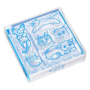キングジム｜透明スタンプ「氷印」 ネコセット（6個セット）｜CLSS-005
