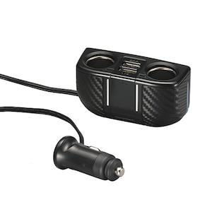 �J�[���C�g�b�\�P�b�g 2�A�R�[�h�t 2USB 2.4A �J�[�{�����i�u���b�N�j�bDZ273