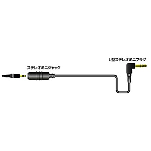 JVC｜延長ケーブル(1.0m)【ステレオミニ(female)⇔ステレオミニ(L型)】｜EXC-L15G