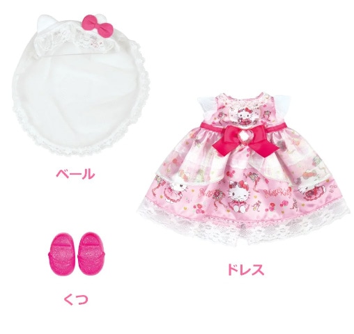 ストラップ　キティちゃん（マーメイド　妖精　ウエディングドレス）【３個セット】 メルちゃん ハローキティ ラブリードレス | パイロット | ハロー