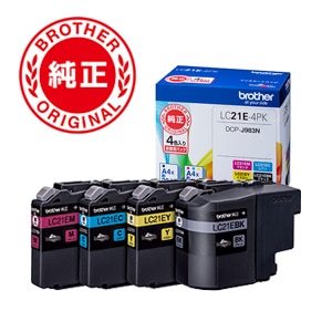ブラザー｜［純正］ インクカートリッジ （4色セット）｜LC21E-4PK