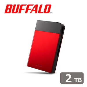バッファロー｜BUFFALO｜ICカード対応 MILスペック 耐衝撃ボディー防雨防塵ポータブルHDD 2TB（レッド）｜HD-PZN2.0U3-R