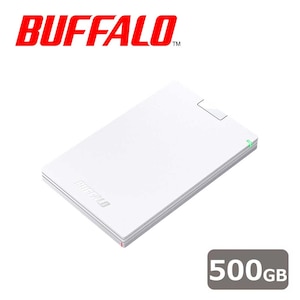 バッファロー｜BUFFALO｜USB3.1(Gen.1)/3.0対応 ポータブルハードディスク 500GB ホワイト｜HD-PCG500U3-WA