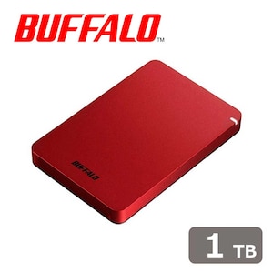 バッファロー｜BUFFALO｜USB3.1（Gen1）/3.0対応 ポータブルハードディスク 1TB（レッド）｜HD-PGF1.0U3-RDA
