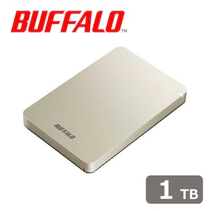 バッファロー｜BUFFALO｜USB3.1（Gen1）/3.0対応 ポータブルハードディスク 1TB（ゴールド）｜HD-PGF1.0U3-GLA