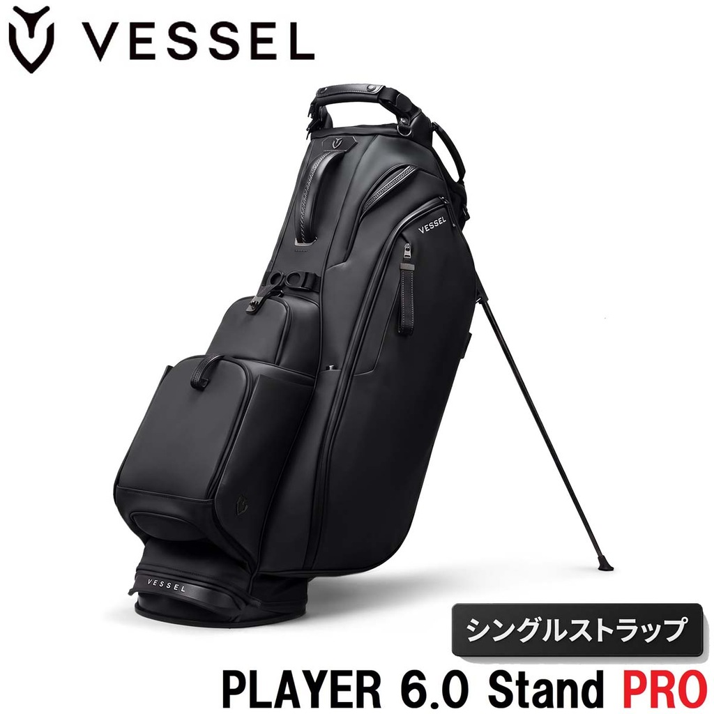 PLAYER 6.0 Stand PRO キャディバッグ シングルストラップ(DXR BK・9.5