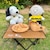 ロゴス｜SNOOPY(PEANUTS 75years) アルミトップロールテーブル（ブラウン）【PEANUTS75周年アニバーサリーデザイン】｜No.86001134