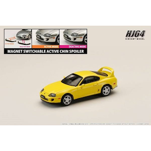 1/64 トヨタ スープラ RZ (JZA80)  アクティブスポイラーパーツ付き スーパーブライトイエロー【HJ642042Y】