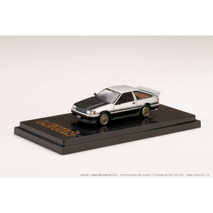 1/64 トヨタ カローラ レビン AE86 3ドア カスタムバージョン/カーボンボンネット（銀/黒 ツートン）【HJ641037CSK】【在庫処分】