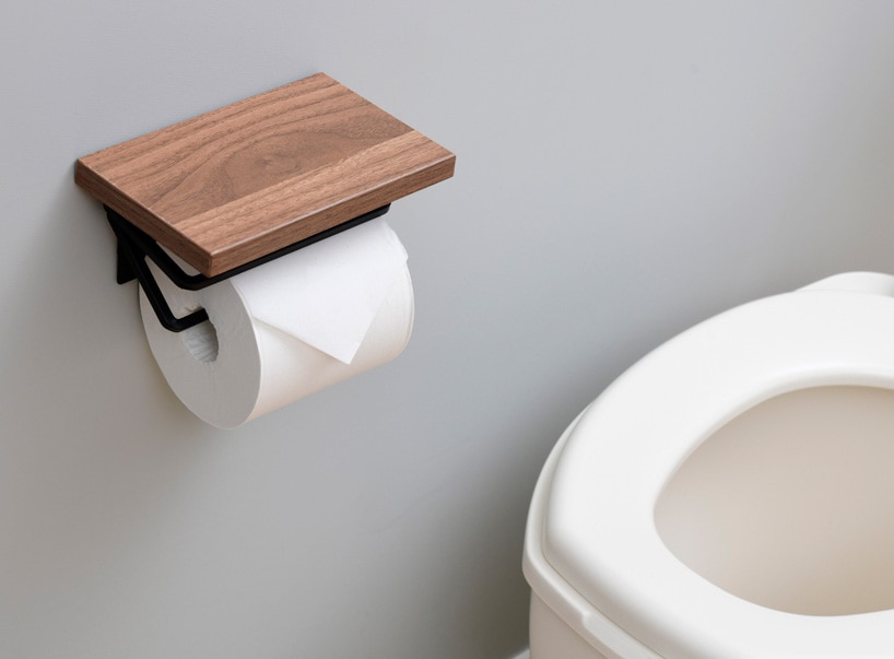 木製 トイレットペーパーホルダー アイアン シングル 幅17 奥行