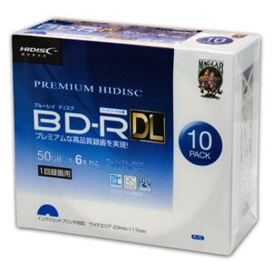 6倍速対応 BD-R DL 10枚パック50GB ホワイトプリンタブル