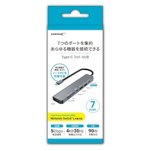 HIDISC�b7in1 USB Type-C �n�u�i�V���o�[�j�bHD-7IN1HBSV
