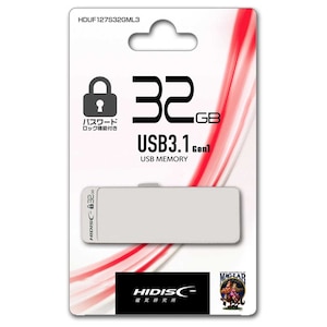 HIDISC�b�p�X���[�h���b�N�@�\�t�� USB3.1Gen1 �X���C�h�� USB�t���b�V�������� 32GB�i�z���C�g�j�bHDUF127S32GML3