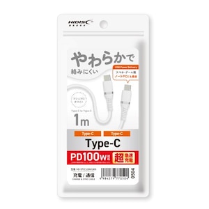 HIDISC�bPD100W�Ή� Type-C to C�P�[�u�� 1m�i�z���C�g�j�bHD-STCC100W1WH