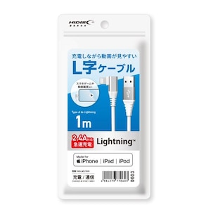 HIDISC�bType-A to Lightning�@L���P�[�u�� 1m�i�z���C�g�j�bHD-LACL1WH