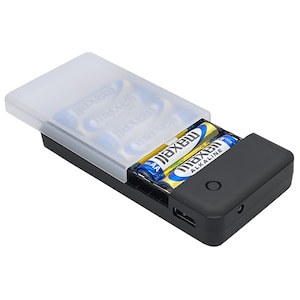 ラスタバナナ｜USB-A×1ポート 単3×6本電池式充電器 電池付属 1.5A（ブラック）｜RBAT361A03BK
