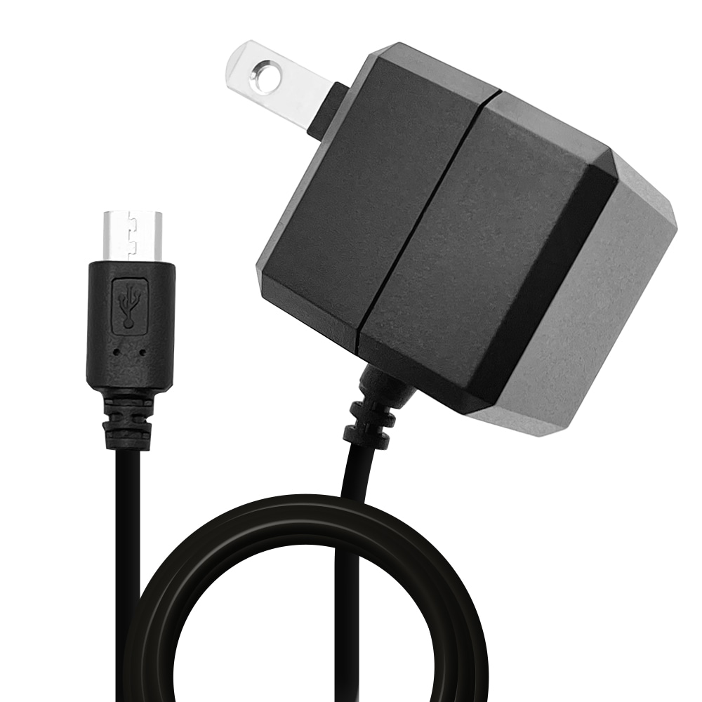 microUSBケーブル直付 AC充電器 1A 1.5m（ブラック） | ラスタバナナ
