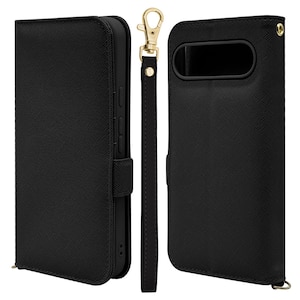 ���X�^�o�i�i�bGoogle Pixel 9 Pro XL�p �n���h�X�g���b�v�t���蒠�^�P�[�X�i�u���b�N�j�b8075P9PLBHSBK
