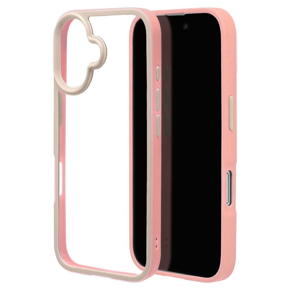 iPhone16用 BICOLOR ハイブリッドケース（ライトピンク