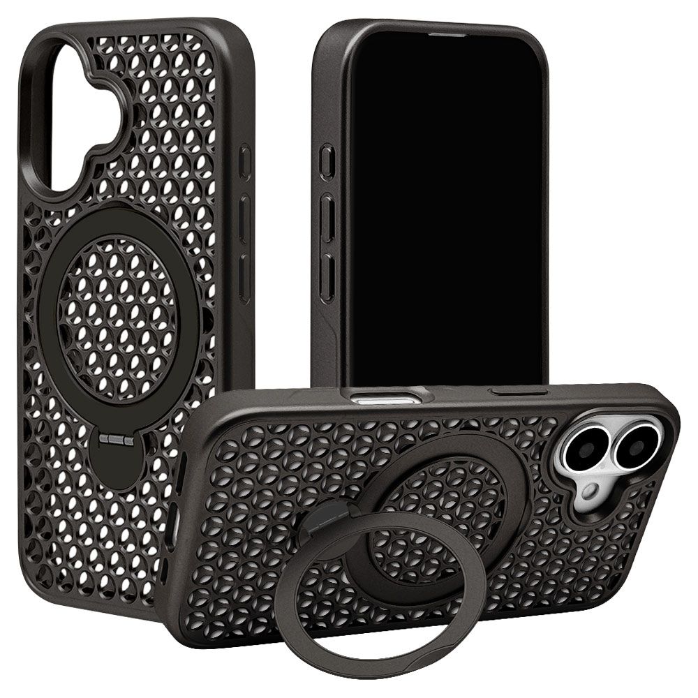 iPhone 16用 ZEROSAFE MESH MagSafe対応 360°回転スタンドケース