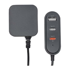 ���X�^�o�i�i�bPD20W�Ή� Type-C�~2�|�[�g/USB1�|�[�g AC�[�d�� 1.2m�����i�`���R�[���O���[�j�bR12AC2CA20W01CGRY