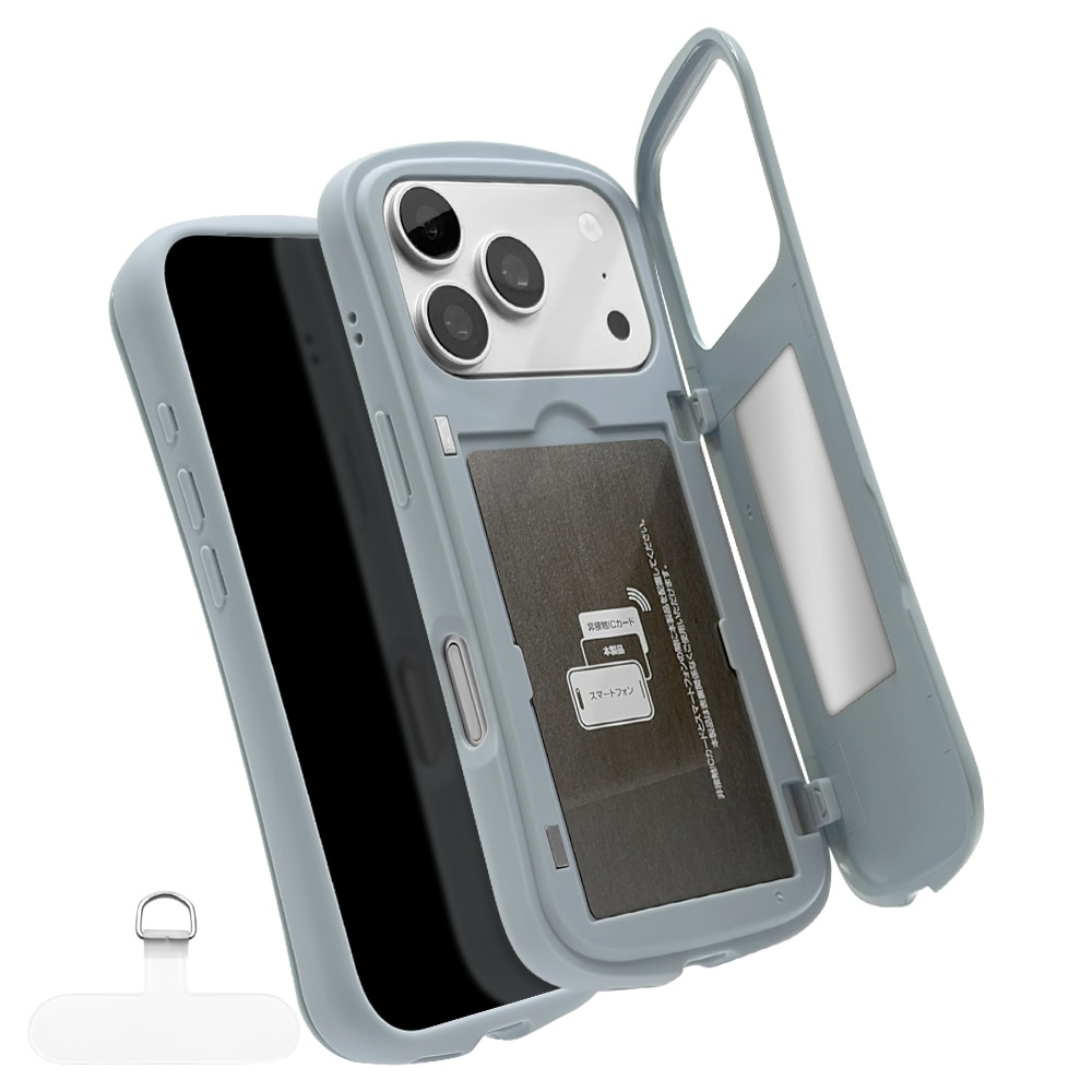 iPhone 18 Pro/17 Pro用 HOLDY ミラー+カード収納付き（スモーキー