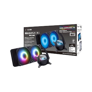 玄人志向｜簡易水冷CPUクーラー AIOWC/V2シリーズ 240mm LED有り｜KURO-AIOWC240L/V2