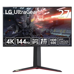 LGエレクトロニクス｜エルジー｜ゲーミング液晶ディスプレイ(27型/IPS/4K UHD 3840×2160/144Hz/1ms/HDR 600/HDMI2.1/DP1.4/VESA/3年保証・無輝点保証)(ブラック)｜27GP95RP-B