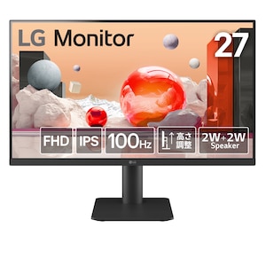 LGエレクトロニクス｜エルジー｜液晶ディスプレイ(27型/IPS/FullHD 1920×1080/100Hz/5ms/HDMI1.4/VESA/3年保証・無輝点保証)(ブラック)｜27MS550-B
